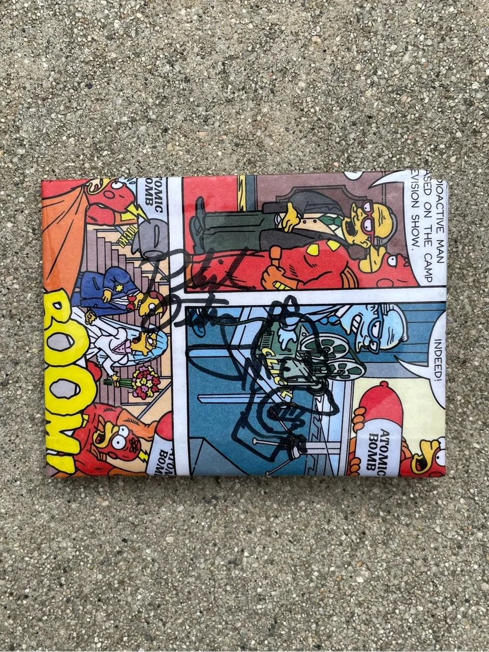 The Simpsons Phil Ortiz Artist Signed Homer Sketch Custom Made Paper Wallet